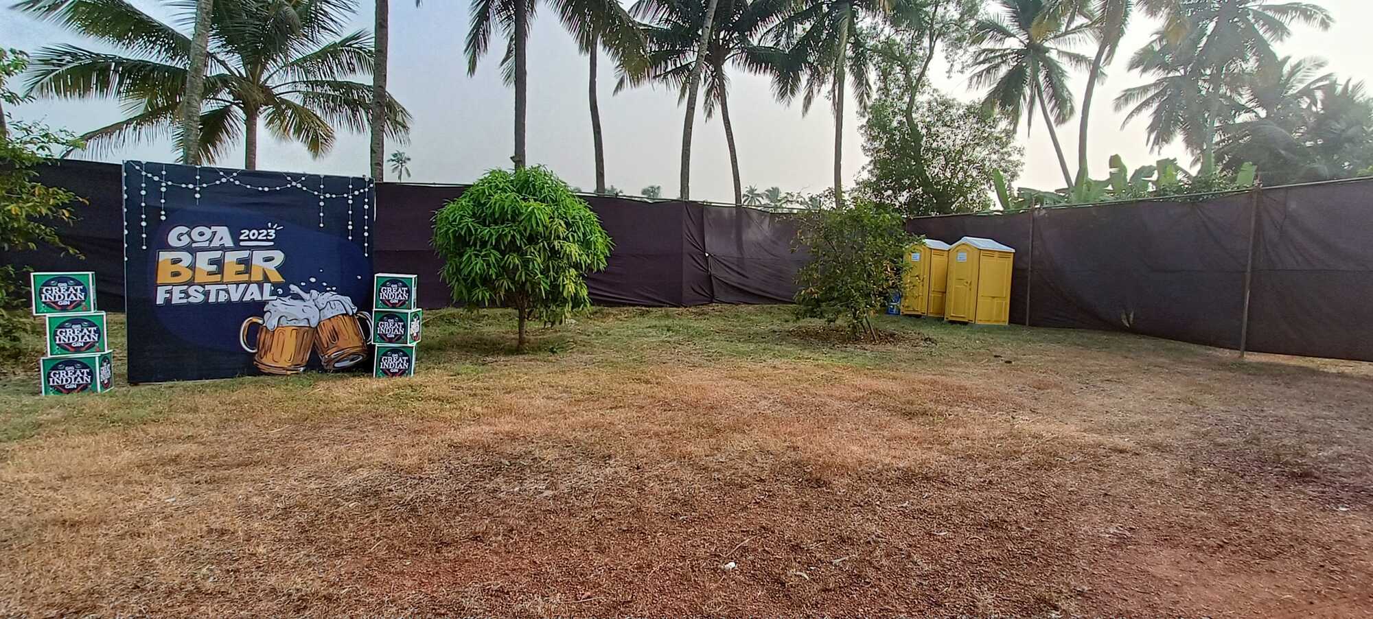Portable toilets installed at the Goa Beer Festival ground